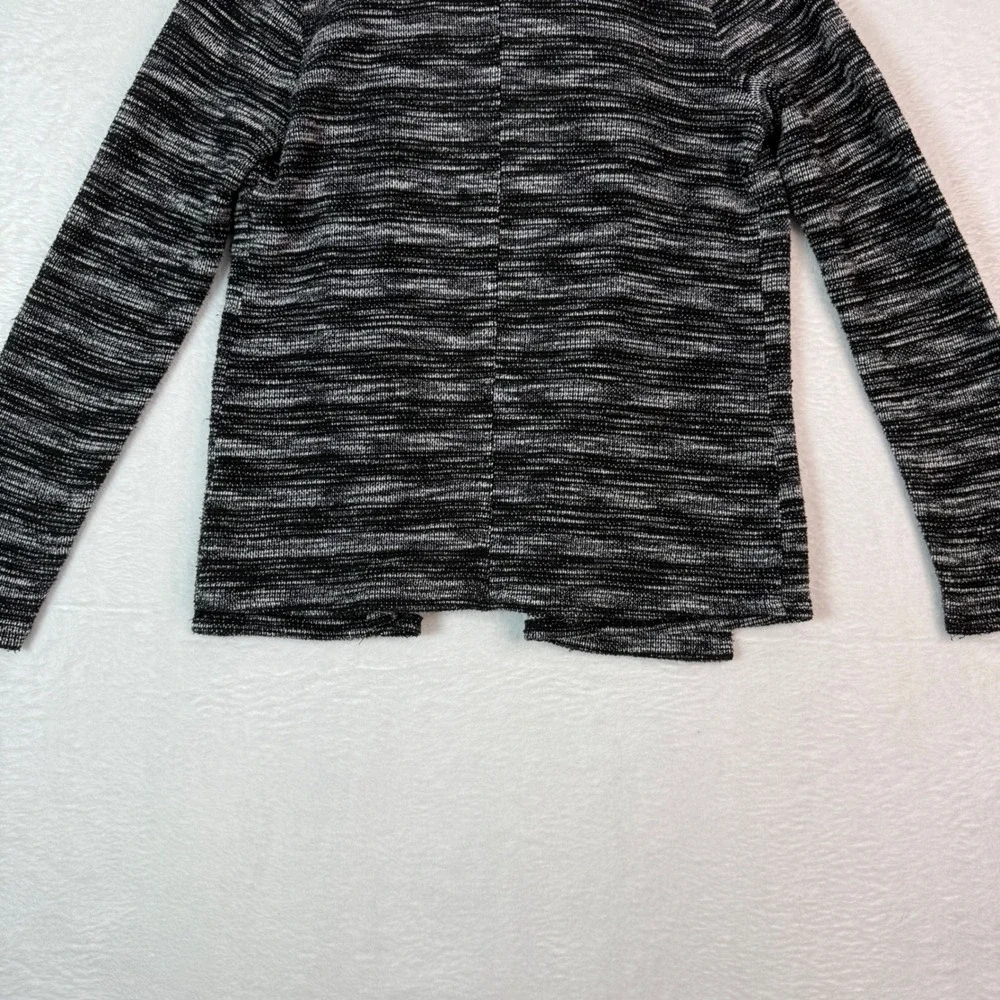 Van Heusen Womens Black‎ White Marled Knit Open Front Cardigan Sweater Size S/P